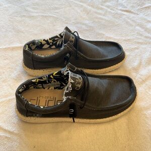Hey Dude Charcoal Loafers with Patterned Interior